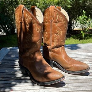 Old West Cowboy Boots. Women’s size 6.5. Brown. Well loved.